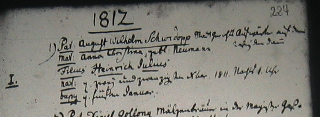 KB-Eintrag von 1812
